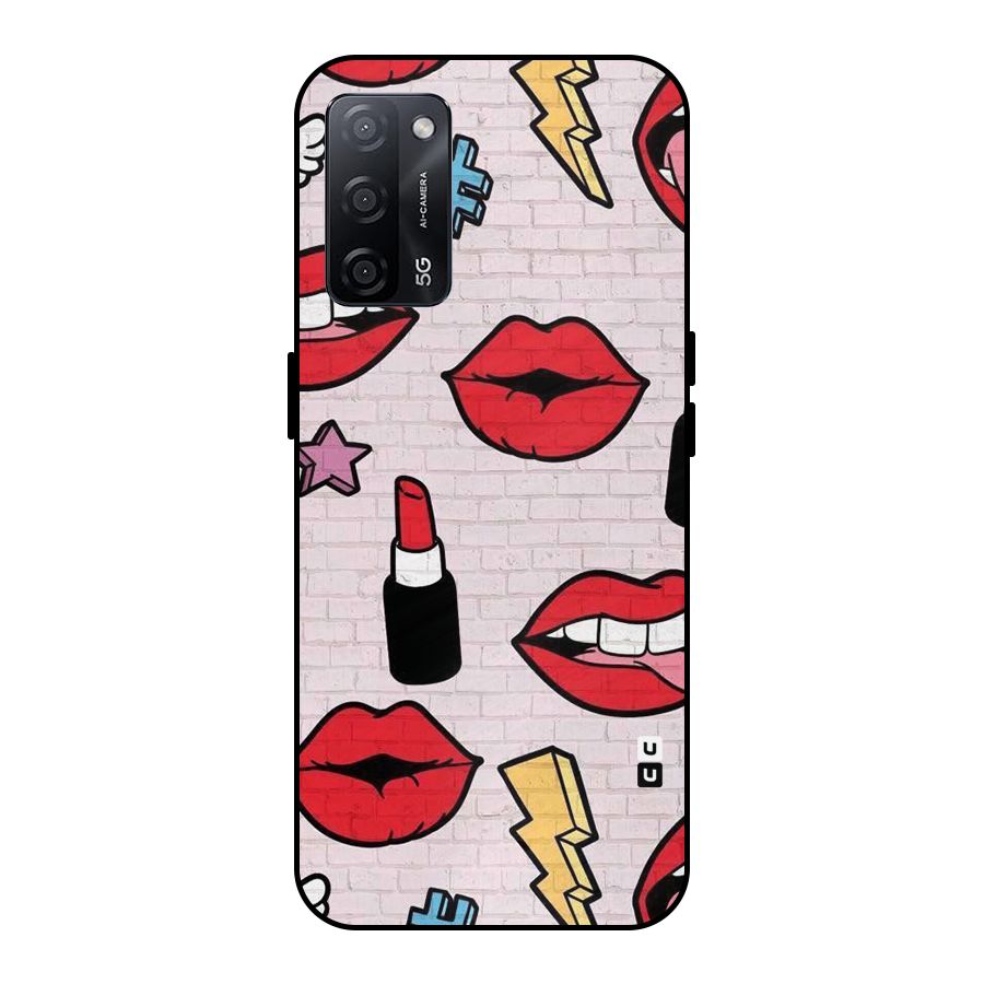 Bold Red Metal Back Case for Oppo A53s 5G