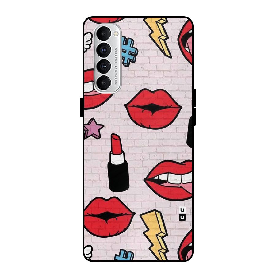 Bold Red Metal Back Case for Oppo Reno4 Pro