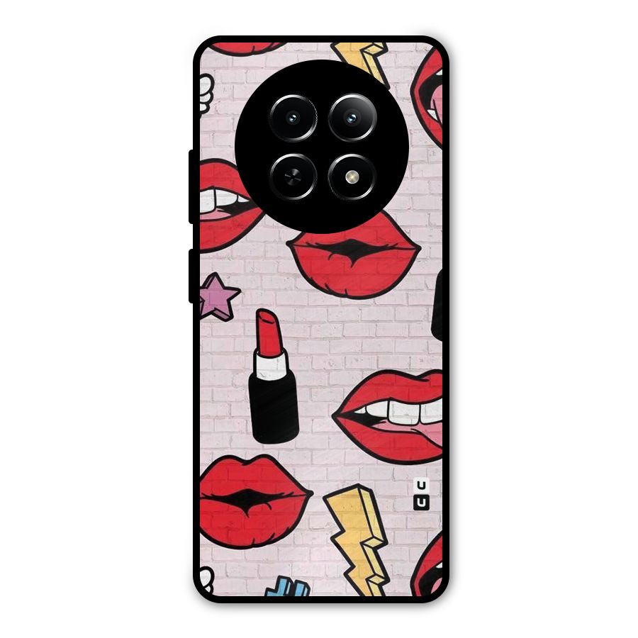 Bold Red Metal Back Case for Realme 12 5G