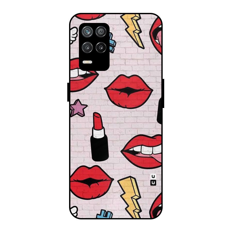 Bold Red Metal Back Case for Realme 8s 5G