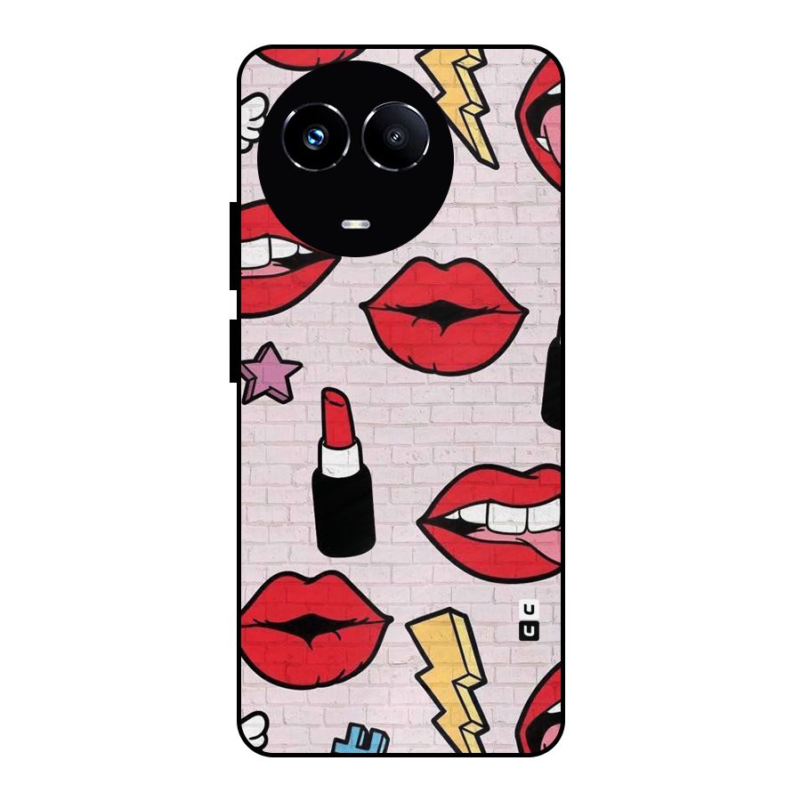 Bold Red Metal Back Case for Realme Narzo 60X