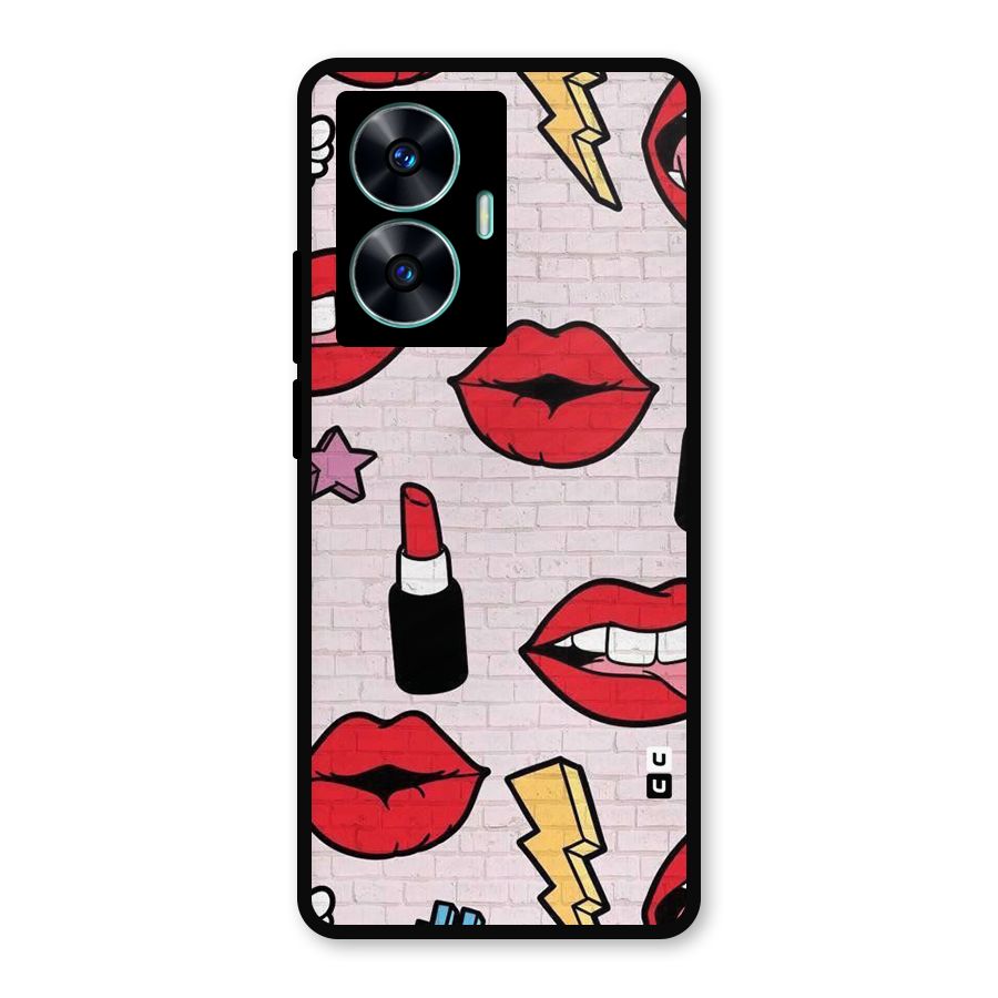 Bold Red Metal Back Case for Realme Narzo N55
