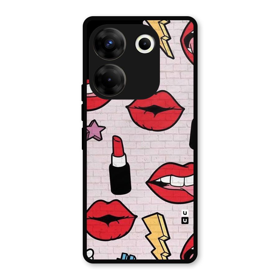 Bold Red Metal Back Case for Tecno Camon 20