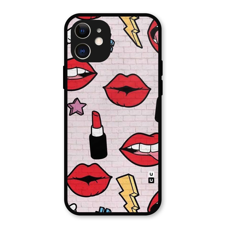 Bold Red Metal Back Case for iPhone 12