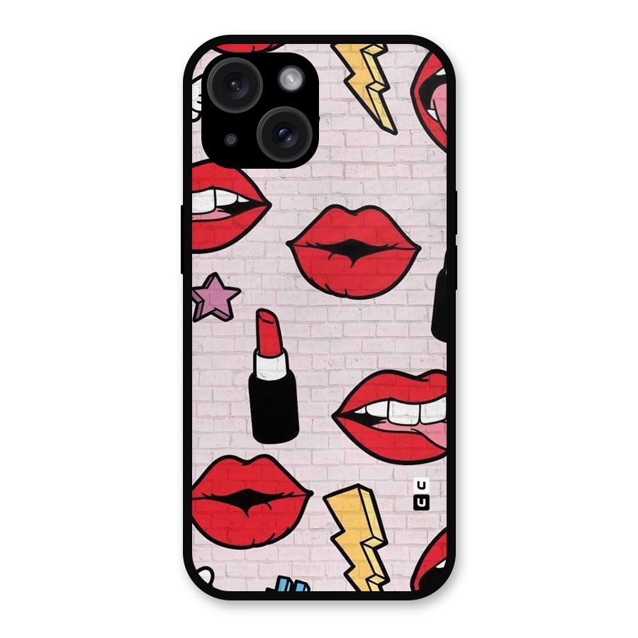 Bold Red Metal Back Case for iPhone 15