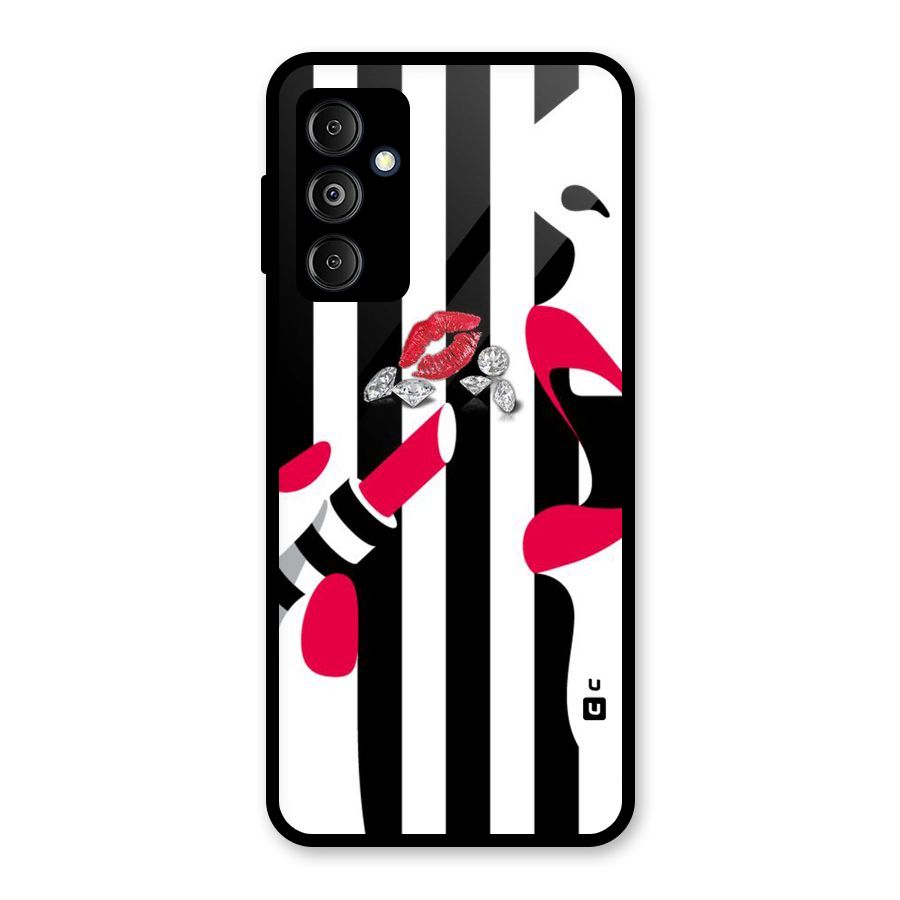Bold Woman Glass Back Case for Galaxy M14 5G