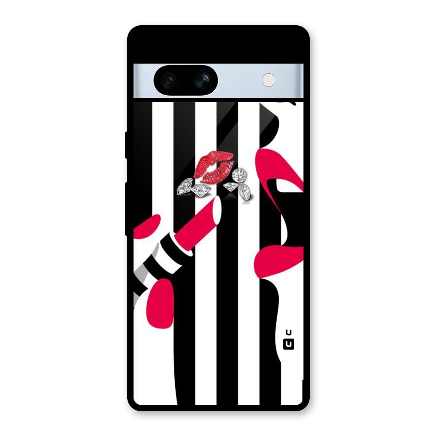 Bold Woman Glass Back Case for Google Pixel 7a