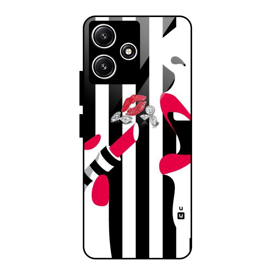 Bold Woman Glass Back Case for Poco M6 Pro