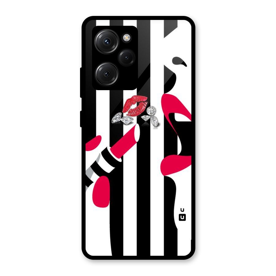 Bold Woman Glass Back Case for Poco X5 Pro