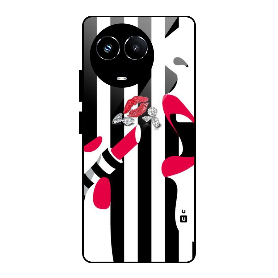 Bold Woman Glass Back Case for Realme Narzo 60X