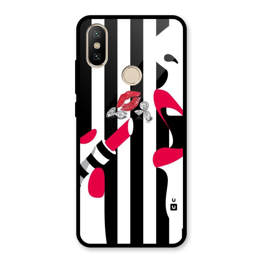 Bold Woman Glass Back Case for Redmi A2