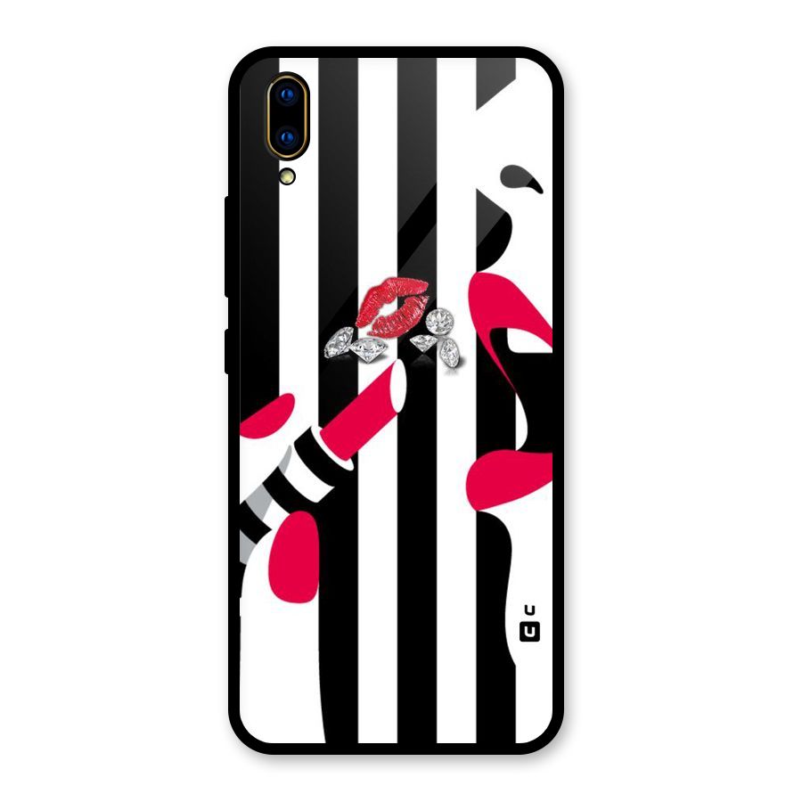 Bold Woman Glass Back Case for Vivo V11 Pro