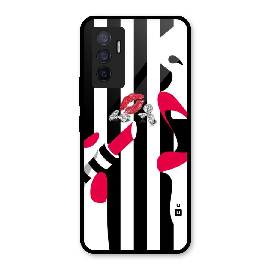 Bold Woman Glass Back Case for Vivo V23e