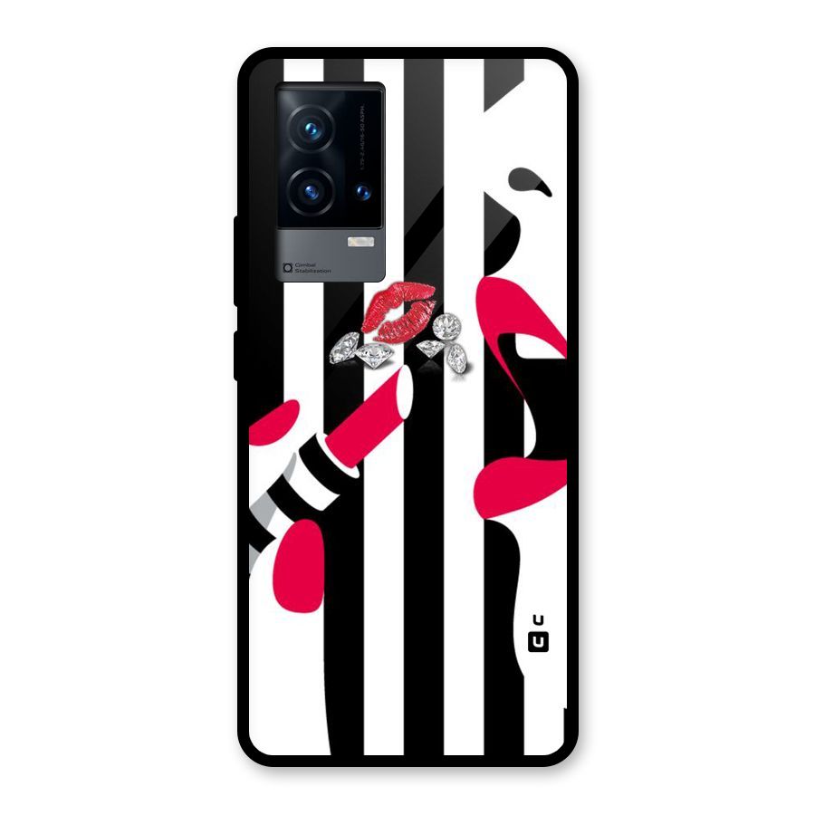 Bold Woman Glass Back Case for iQOO 9 5G