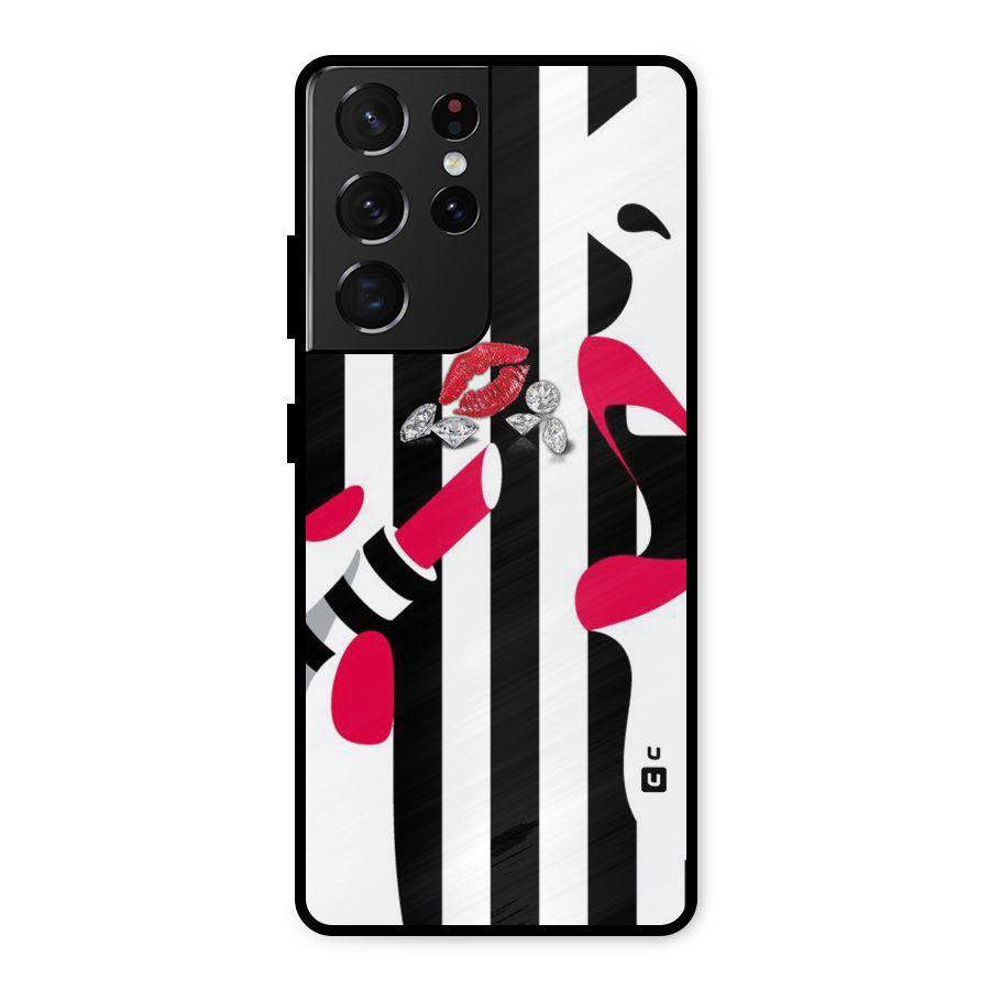 Bold Woman Metal Back Case for Galaxy S21 Ultra 5G