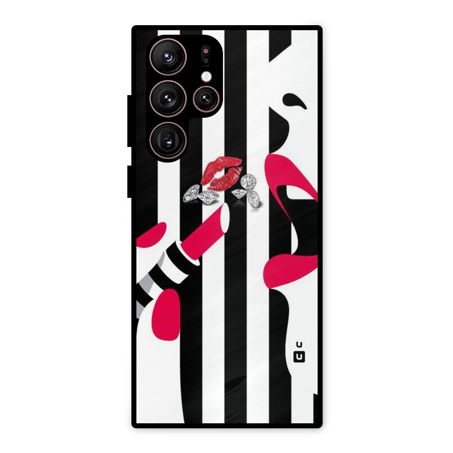 Bold Woman Metal Back Case for Galaxy S22 Ultra 5G