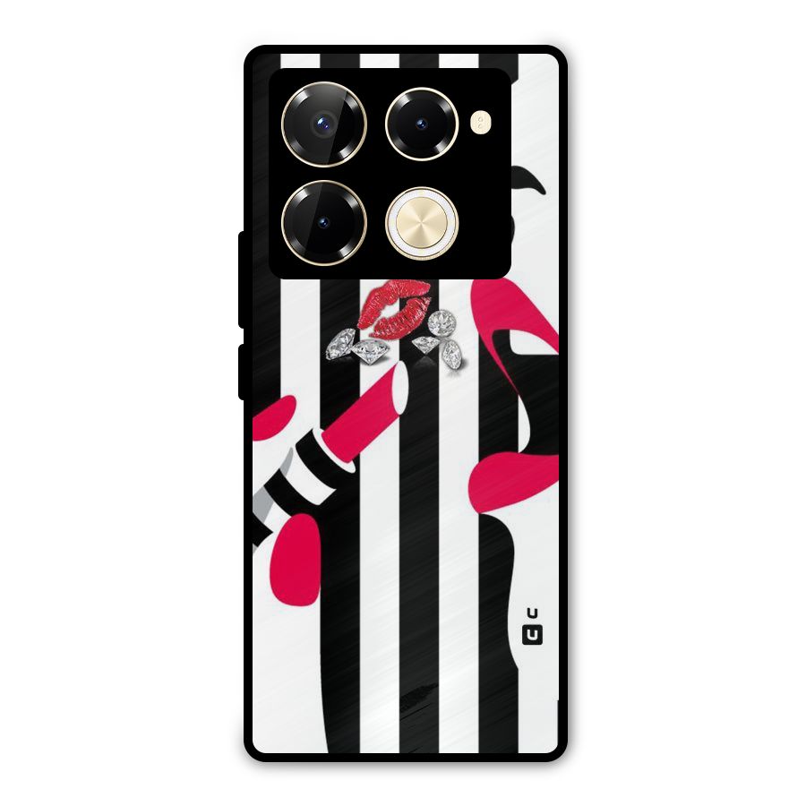 Bold Woman Metal Back Case for Infinix Note 40 Pro