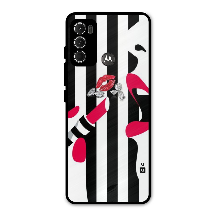Bold Woman Metal Back Case for Moto G60