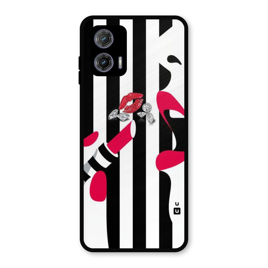 Bold Woman Metal Back Case for Moto G73