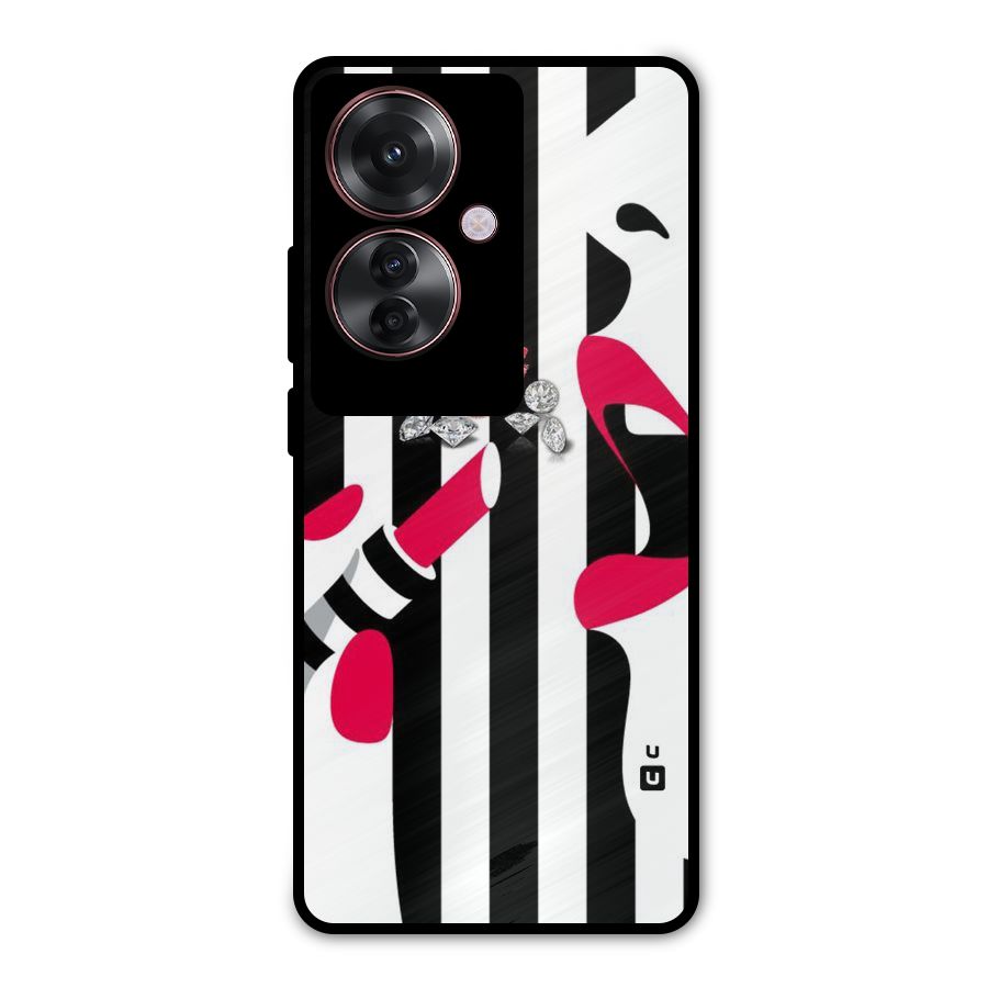 Bold Woman Metal Back Case for Oppo F25 Pro