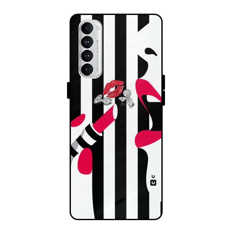 Bold Woman Metal Back Case for Oppo Reno4 Pro