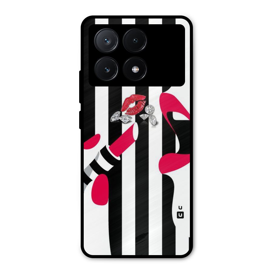 Bold Woman Metal Back Case for Poco X6 Pro