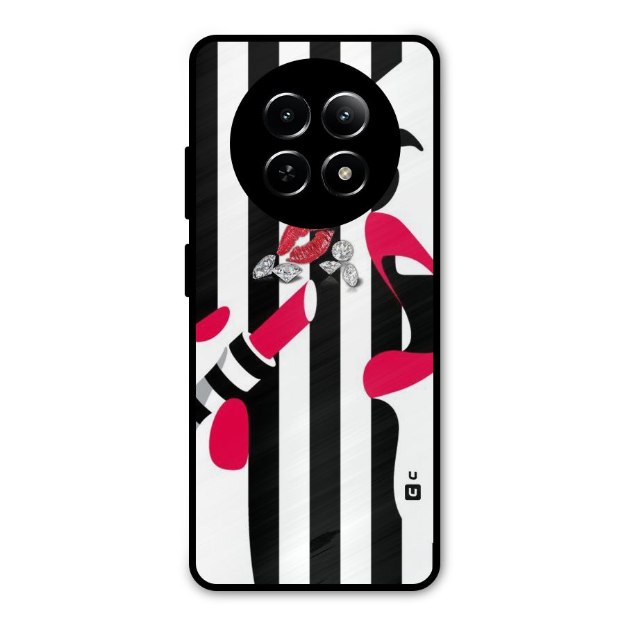 Bold Woman Metal Back Case for Realme 12x 5G