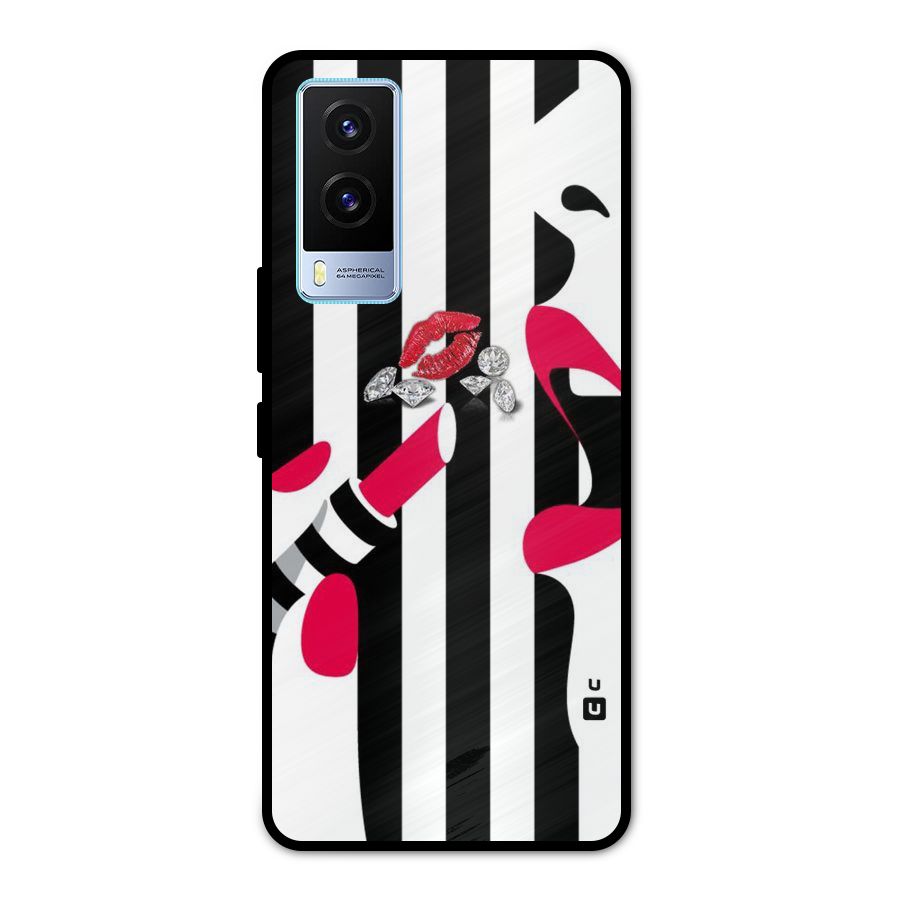 Bold Woman Metal Back Case for Vivo V21e 5G