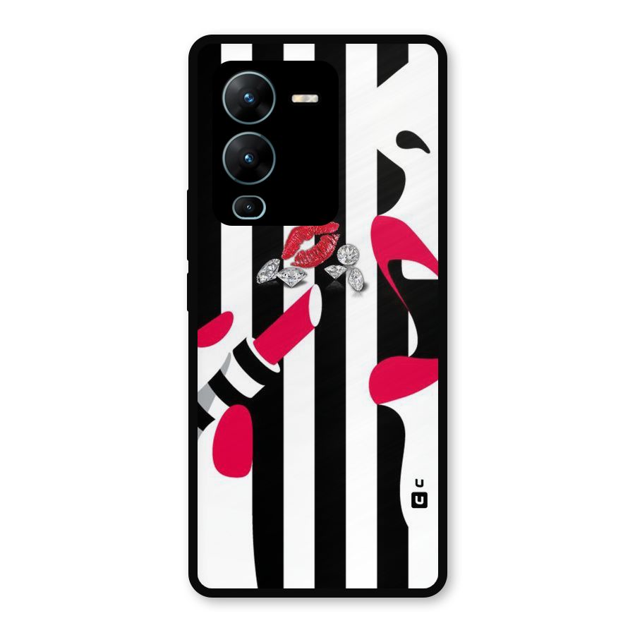 Bold Woman Metal Back Case for Vivo V25 Pro