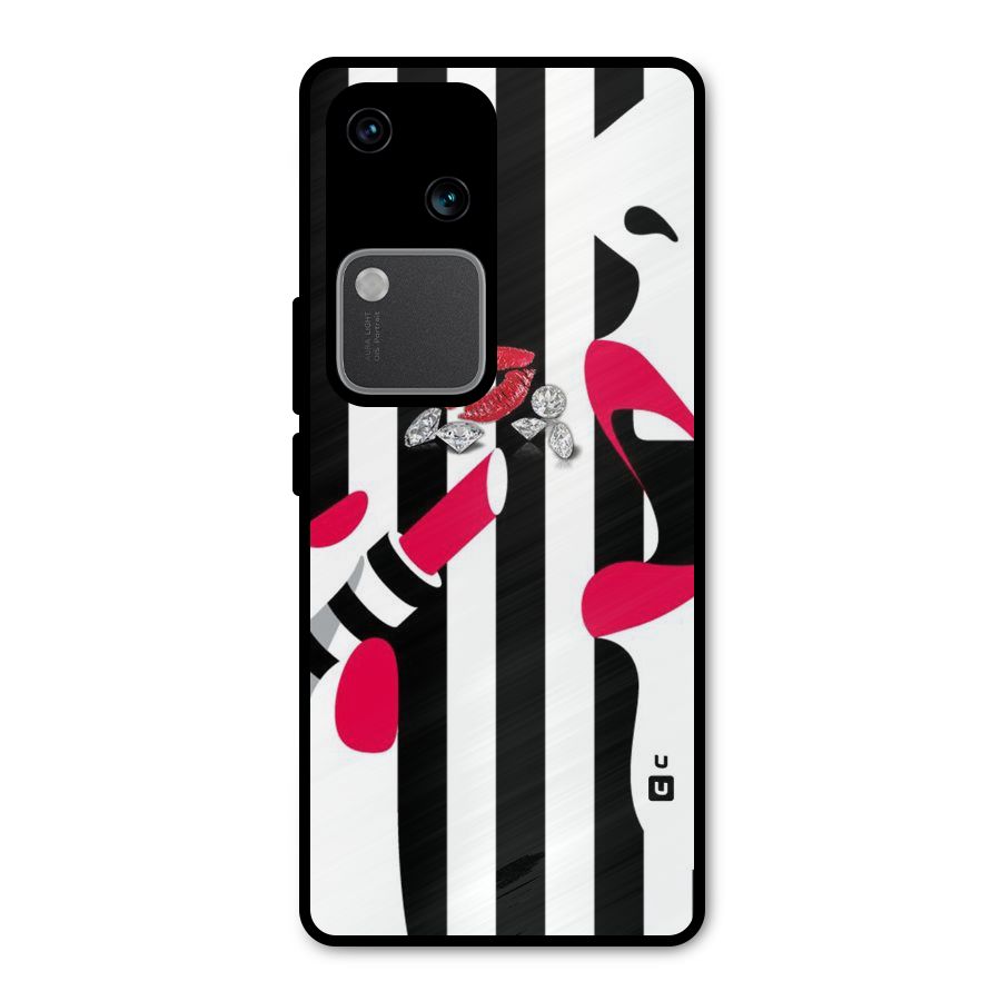Bold Woman Metal Back Case for Vivo V30
