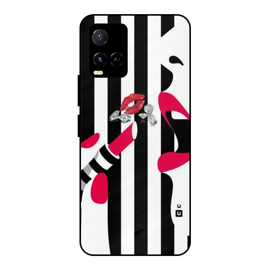 Bold Woman Metal Back Case for Vivo Y21A