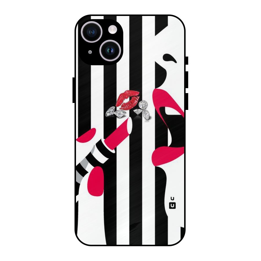 Bold Woman Metal Back Case for iPhone 14 Plus