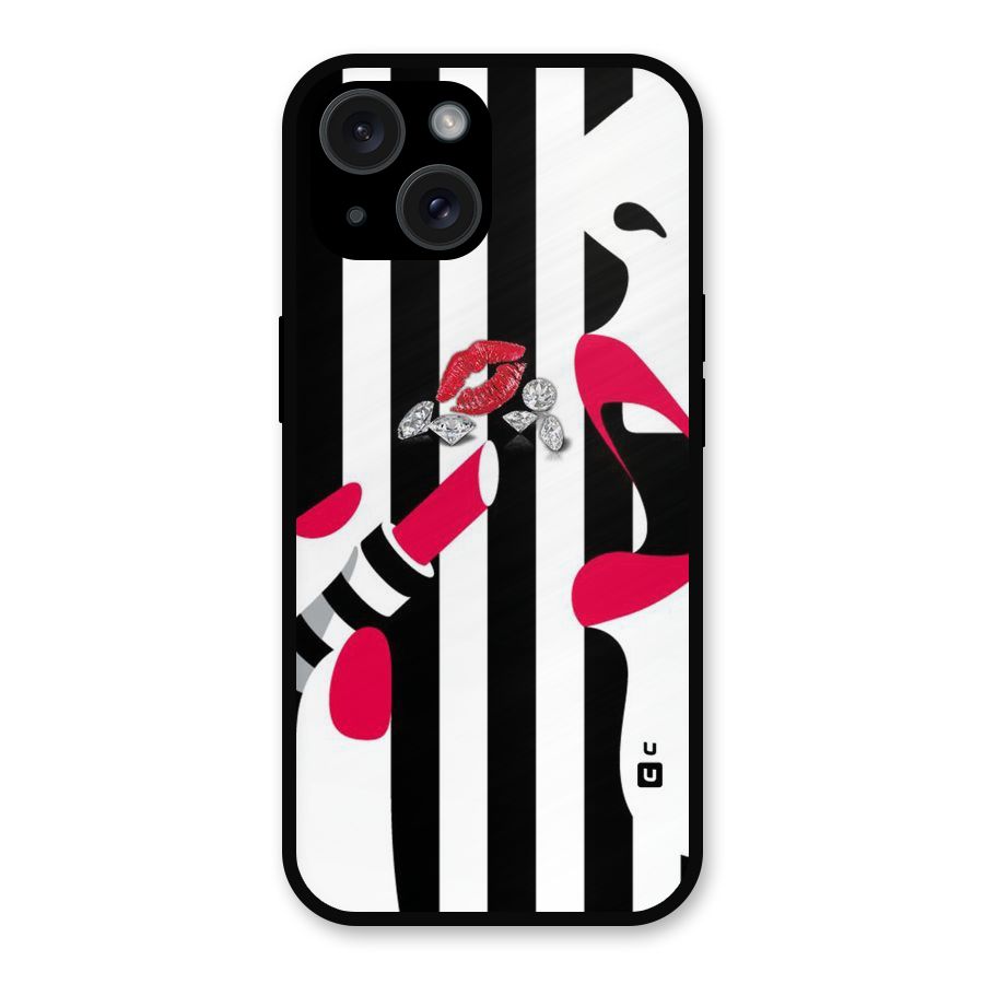 Bold Woman Metal Back Case for iPhone 15
