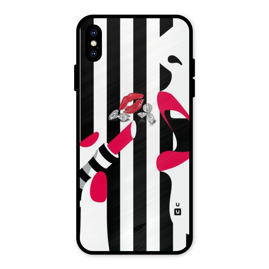Bold Woman Metal Back Case for iPhone XS Max