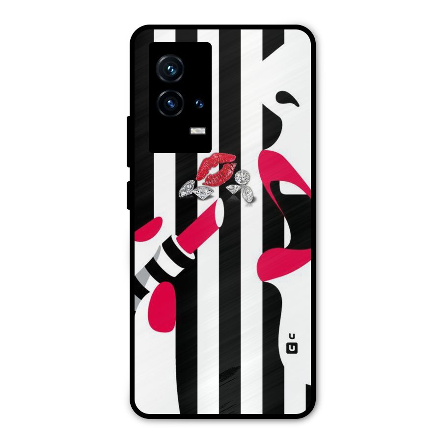 Bold Woman Metal Back Case for iQOO 9 5G