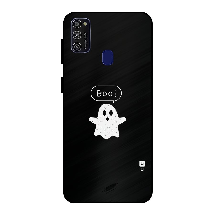 Boo Cute Ghost Metal Back Case for Galaxy M21