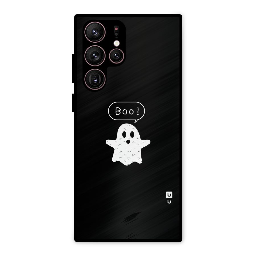 Boo Cute Ghost Metal Back Case for Galaxy S22 Ultra 5G