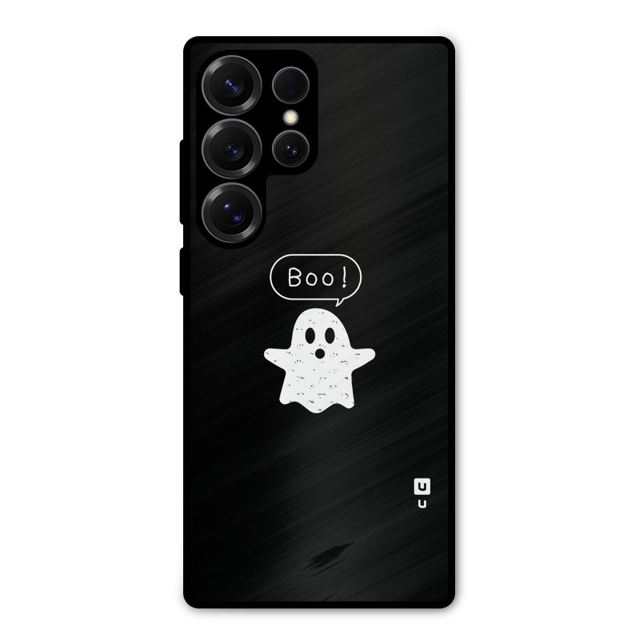 Boo Cute Ghost Metal Back Case for Galaxy S25 Ultra