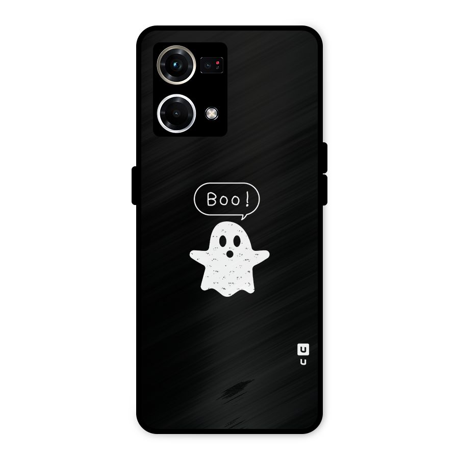 Boo Cute Ghost Metal Back Case for Oppo F21 Pro 4G