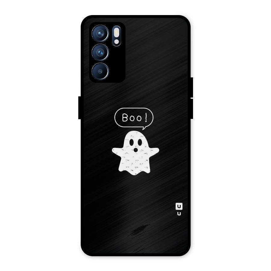 Boo Cute Ghost Metal Back Case for Oppo Reno6 5G