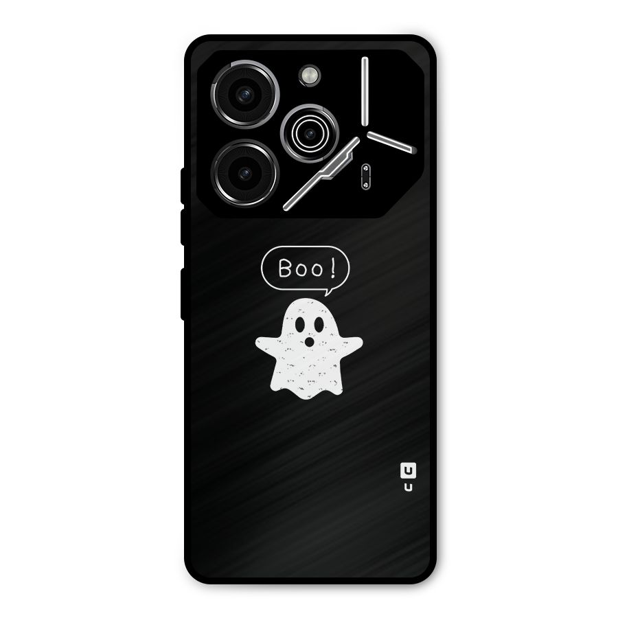 Boo Cute Ghost Metal Back Case for Tecno Pova 6 Pro
