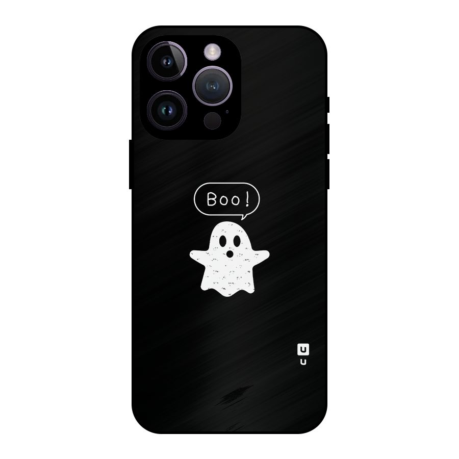 Boo Cute Ghost Metal Back Case for iPhone 14 Pro Max