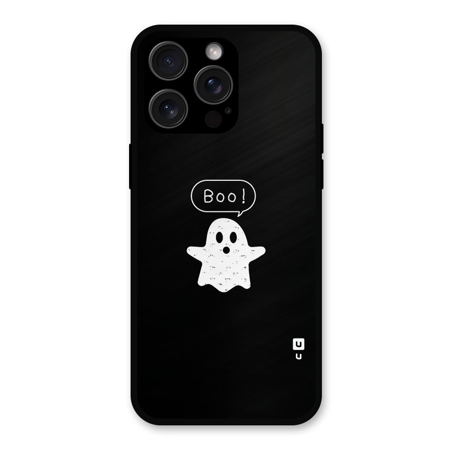 Boo Cute Ghost Metal Back Case for iPhone 15 Pro Max