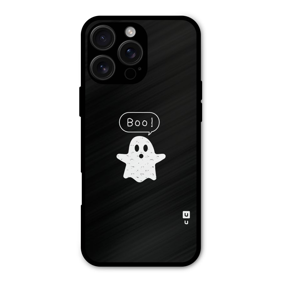 Boo Cute Ghost Metal Back Case for iPhone 16 Pro Max