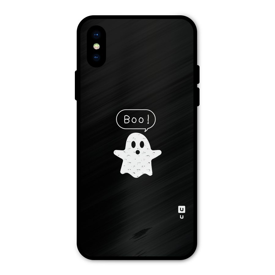 Boo Cute Ghost Metal Back Case for iPhone XS