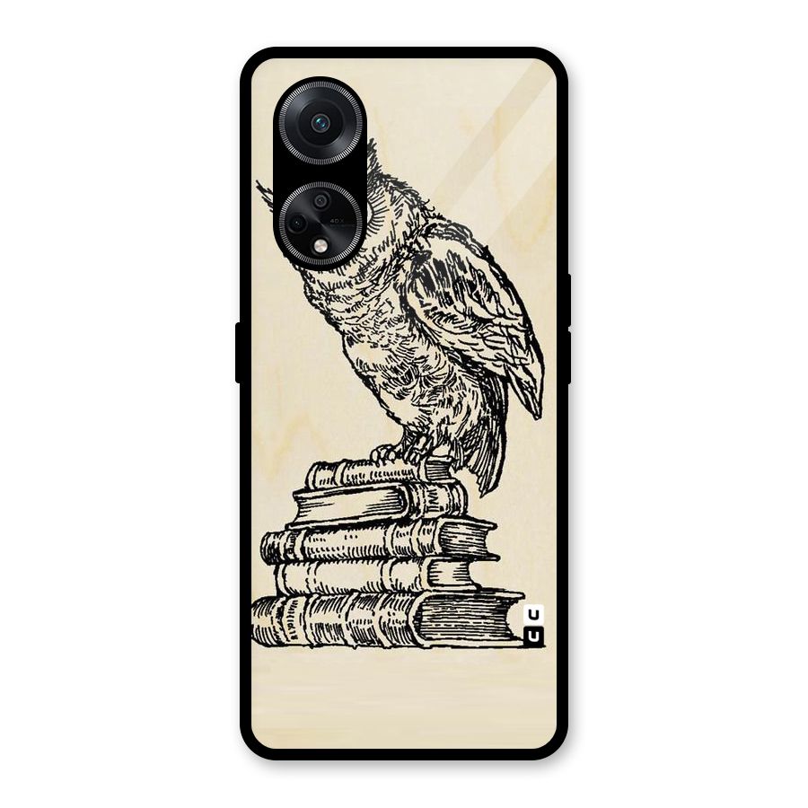 Book Owl Glass Back Case for Oppo F23