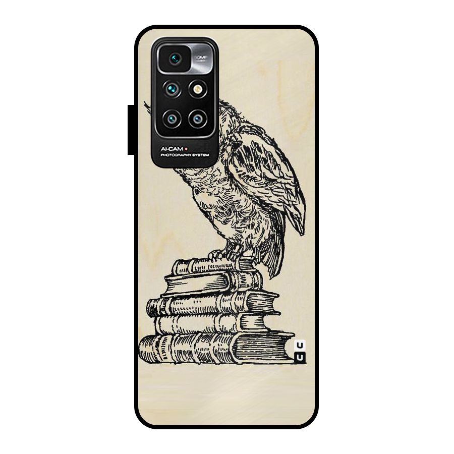 Book Owl Metal Back Case for Redmi 10 Prime