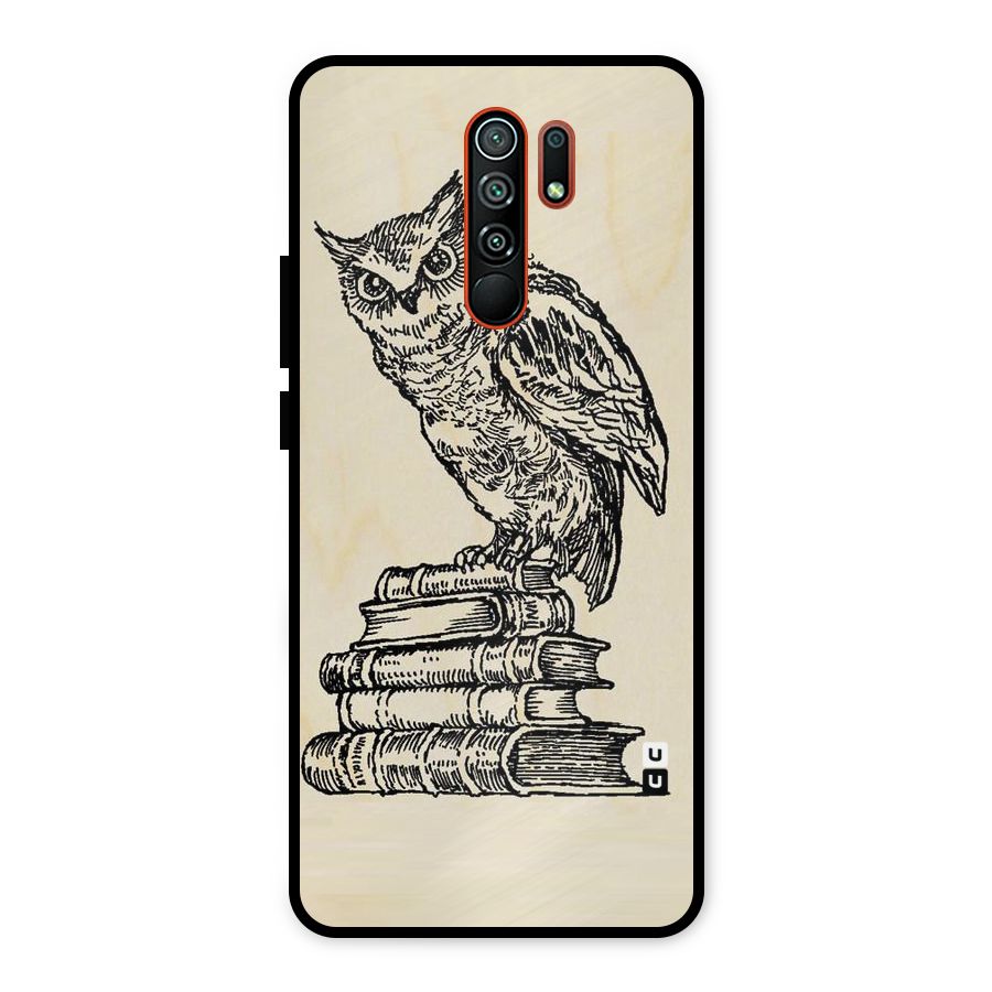 Book Owl Metal Back Case for Redmi 9 Prime