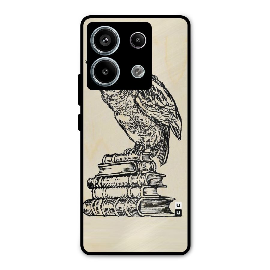 Book Owl Metal Back Case for Redmi Note 13 Pro 5G