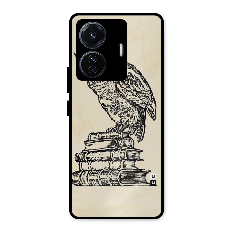 Book Owl Metal Back Case for Vivo T1 Pro